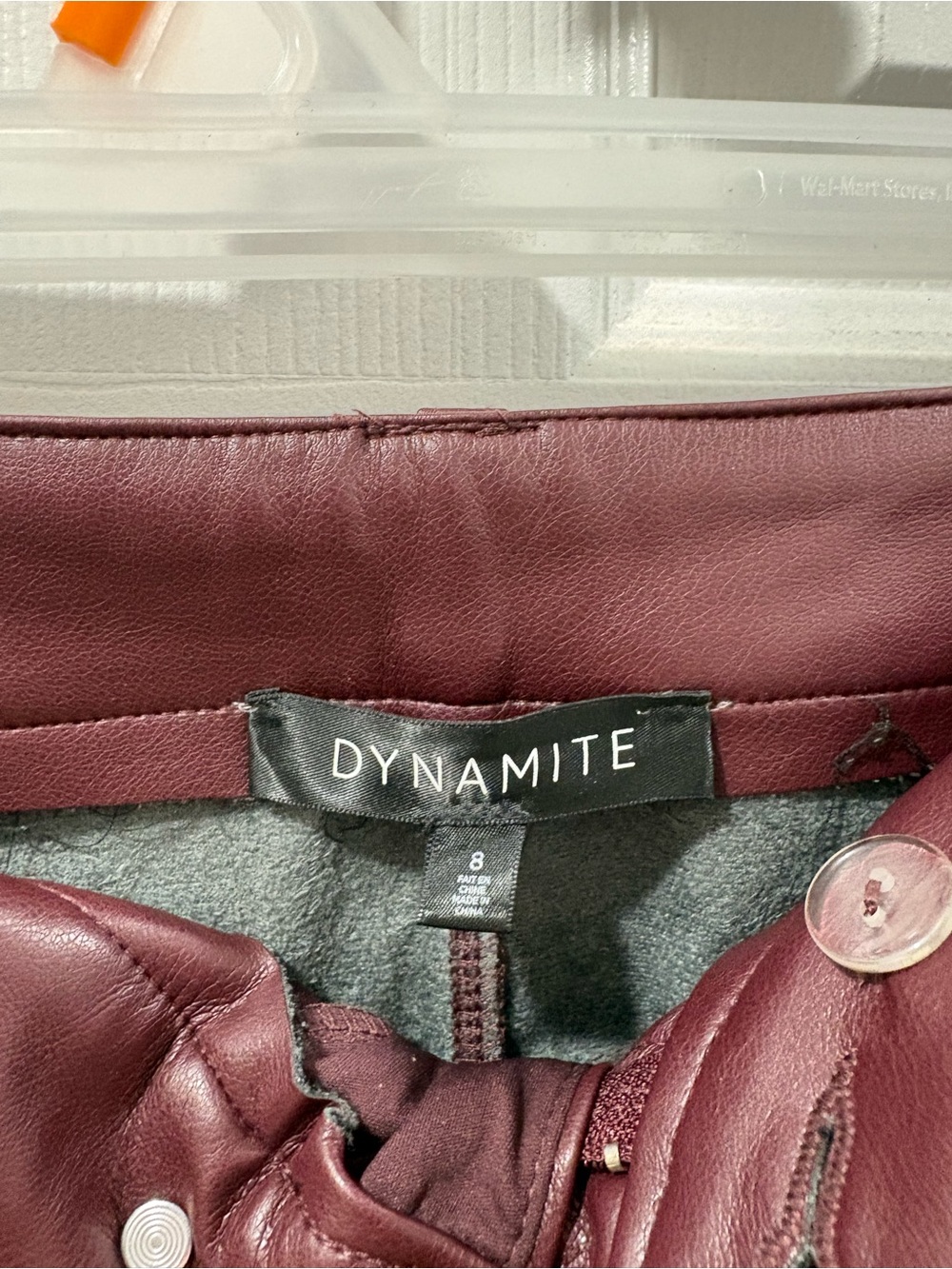Dynamite Women’s Leather Pants - Burgundy - Picture 3 of 3